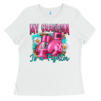 Breast Cancer My Grandma Is A Fighter Ladies Tee | Teevron