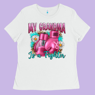 Breast Cancer My Grandma Is A Fighter Ladies Tee Designed By Artiststas