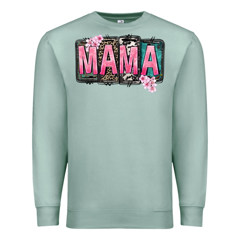 Mama Vibes Mother's Day Premium Sweatshirt by CowGirlArtShop | Teevron