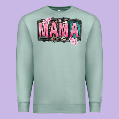Mama Vibes Mother's Day Premium Sweatshirt Designed By Cowgirlartshop