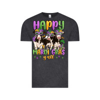 Vintage Black happy mardi gras y'all Vintage Tee - MaliasSmallBusiness