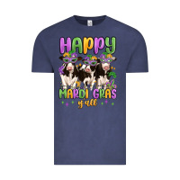 Vintage Denim happy mardi gras y'all Vintage Tee - MaliasSmallBusiness