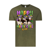 Vintage Olive happy mardi gras y'all Vintage Tee - MaliasSmallBusiness