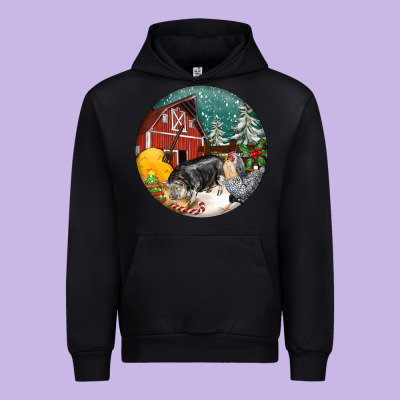 Christmas On The Farm Urban Hoodie Designed By Fadigitalartstudio