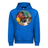 Cobalt Christmas On The Farm Urban Hoodie - FaDigitalArtStudio