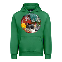 Emerald Christmas On The Farm Urban Hoodie - FaDigitalArtStudio