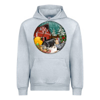 Heather Grey Christmas On The Farm Urban Hoodie - FaDigitalArtStudio