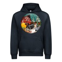 Navy Christmas On The Farm Urban Hoodie - FaDigitalArtStudio