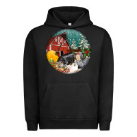 Pigment Black Christmas On The Farm Urban Hoodie - FaDigitalArtStudio
