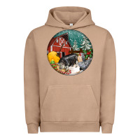 Pigment Burro Christmas On The Farm Urban Hoodie - FaDigitalArtStudio