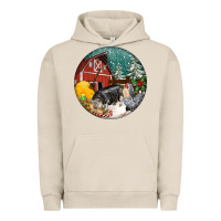 Pigment French Oak Christmas On The Farm Urban Hoodie - FaDigitalArtStudio