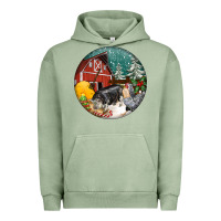 Pigment Oil Green Christmas On The Farm Urban Hoodie - FaDigitalArtStudio