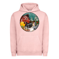 Pigment Salmon Christmas On The Farm Urban Hoodie - FaDigitalArtStudio