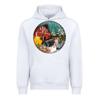 White Christmas On The Farm Urban Hoodie - FaDigitalArtStudio