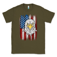 Army Green American flag eagle Classic Tee - MaliasSmallBusiness
