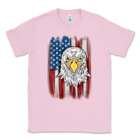 Bubblegum Pink American flag eagle Classic Tee - MaliasSmallBusiness