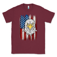 Burgundy American flag eagle Classic Tee - MaliasSmallBusiness