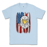 Dusty Blue American flag eagle Classic Tee - MaliasSmallBusiness