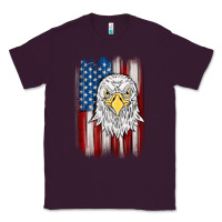 Plum American flag eagle Classic Tee - MaliasSmallBusiness