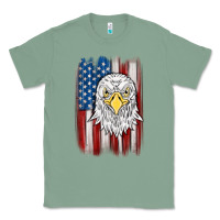 Sage American flag eagle Classic Tee - MaliasSmallBusiness