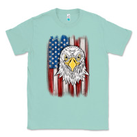 Seafoam American flag eagle Classic Tee - MaliasSmallBusiness