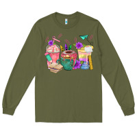 Army Green School Girl Coffee Cup Bbs Long Sleeve Tee - BundleAndBundleShop