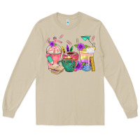 Mushroom School Girl Coffee Cup Bbs Long Sleeve Tee - BundleAndBundleShop