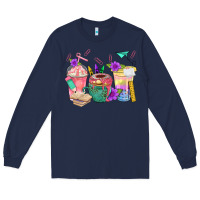 Navy School Girl Coffee Cup Bbs Long Sleeve Tee - BundleAndBundleShop