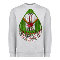 Heather Grey baseball and western roses teardrop  2 Heavyweight Sweatshirt - BundleAndBundleShop