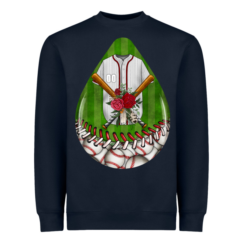 Baseball And Western Roses Teardrop  2 Heavyweight Sweatshirt by BundleAndBundleShop | Teevron