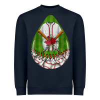 Navy baseball and western roses teardrop  2 Heavyweight Sweatshirt - BundleAndBundleShop