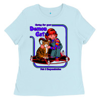 Baby Blue Caring For Your Demon Cat Tshirt Ladies Tee - Bettercallsaul