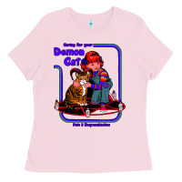 Bubblegum Pink Caring For Your Demon Cat Tshirt Ladies Tee - Bettercallsaul