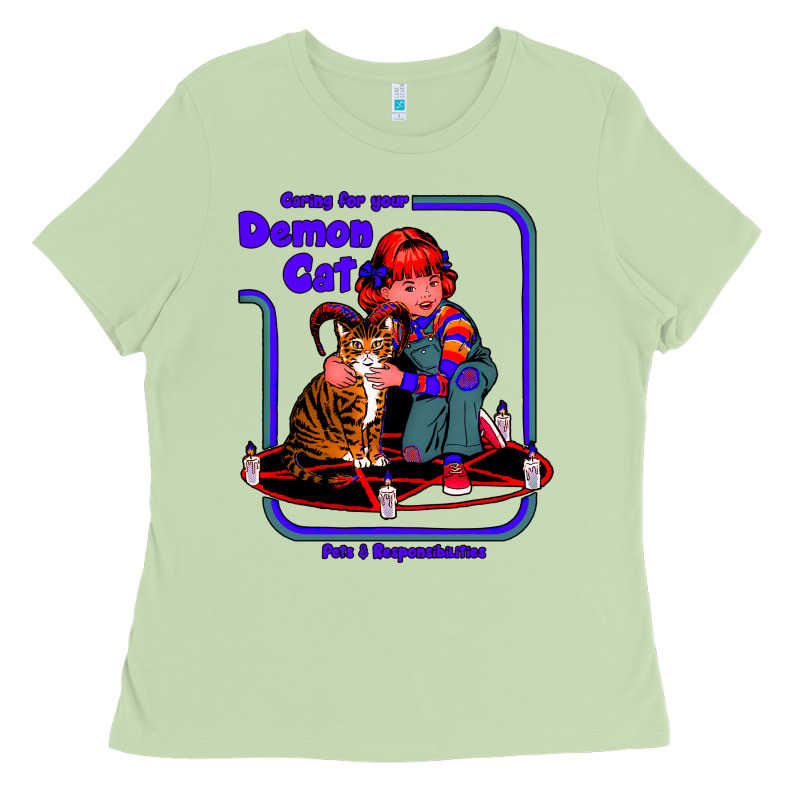 Caring For Your Demon Cat Tshirt Ladies Tee by Bettercallsaul | Teevron