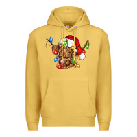 Antique Gold christmas heifer cow Premium Hoodie - CowGirlArtShop