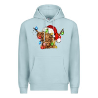 Blue Mist christmas heifer cow Premium Hoodie - CowGirlArtShop
