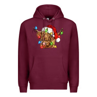 Burgundy christmas heifer cow Premium Hoodie - CowGirlArtShop