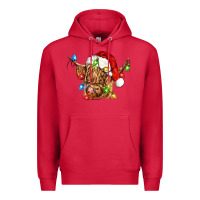 Cardinal christmas heifer cow Premium Hoodie - CowGirlArtShop