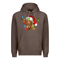 Coffee christmas heifer cow Premium Hoodie - CowGirlArtShop
