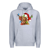 Heather Grey christmas heifer cow Premium Hoodie - CowGirlArtShop
