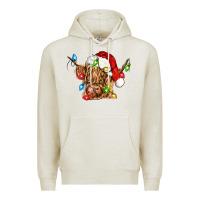 Oatmeal Heather christmas heifer cow Premium Hoodie - CowGirlArtShop