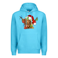 Ocean Blue christmas heifer cow Premium Hoodie - CowGirlArtShop