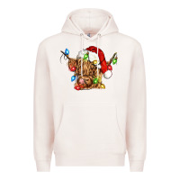 Pale Pink christmas heifer cow Premium Hoodie - CowGirlArtShop