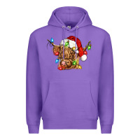 Purple christmas heifer cow Premium Hoodie - CowGirlArtShop