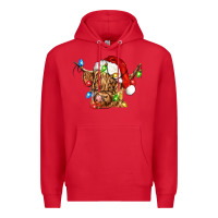 Red christmas heifer cow Premium Hoodie - CowGirlArtShop