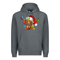 Rock christmas heifer cow Premium Hoodie - CowGirlArtShop