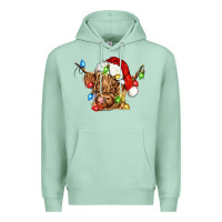 Seafoam christmas heifer cow Premium Hoodie - CowGirlArtShop
