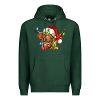 Sports Green christmas heifer cow Premium Hoodie - CowGirlArtShop