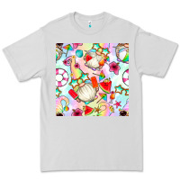 Dove Grey summer gnome seamless pattern Premium Tee - BundleAndBundleShop