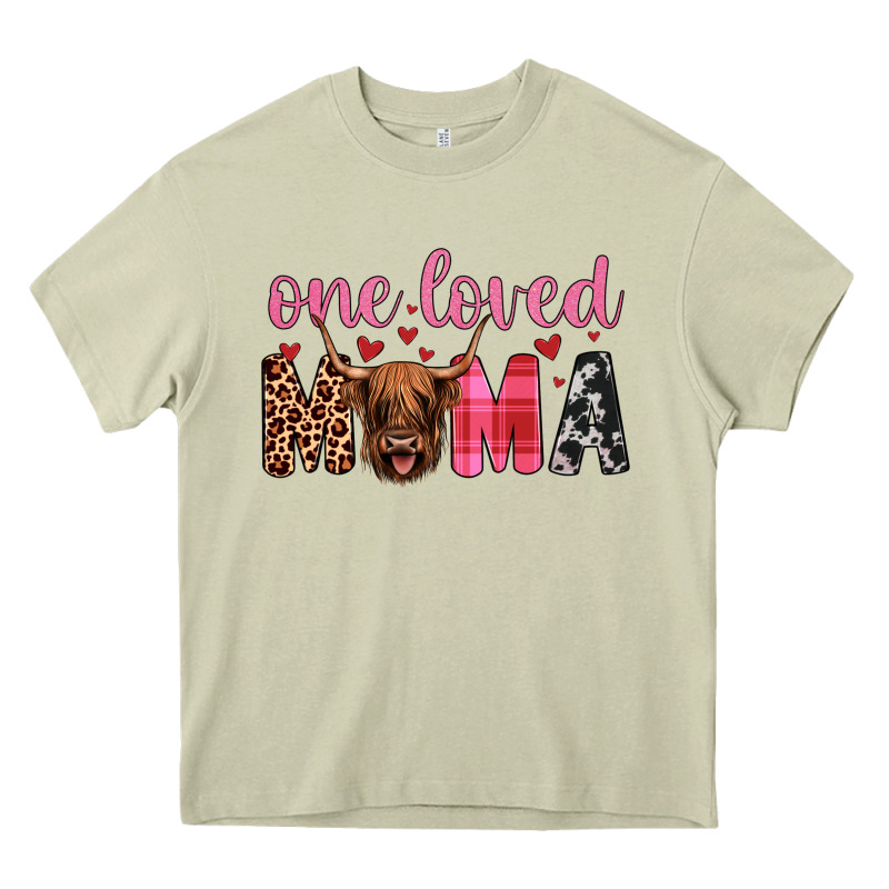 Highland Cow One Loved Mama Heavy Core Tee by JahusDesignShop | Teevron